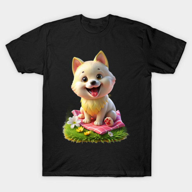 Cute Maltese Pomeranian Mix Graphic | Adorable Maltipom Dog Design T-Shirt by IamActiveDog