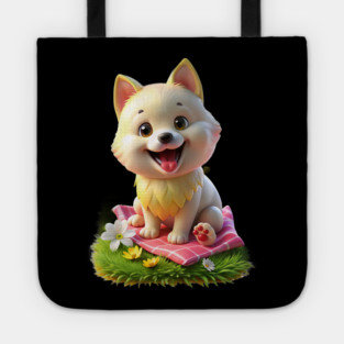 Cute Maltese Pomeranian Mix Graphic | Adorable Maltipom Dog Design Tote