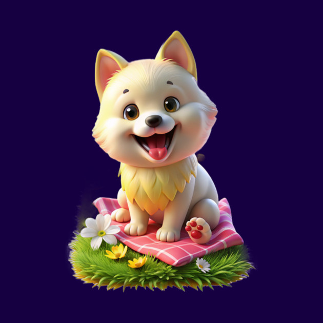 Cute Maltese Pomeranian Mix Graphic | Adorable Maltipom Dog Design by IamActiveDog