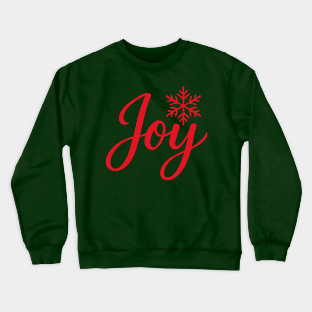 Christmas Joy Script with Snowflake Crewneck Sweatshirt by DonWillisJrArt