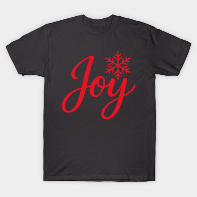 Christmas Joy Script with Snowflake T-Shirt by DonWillisJrArt