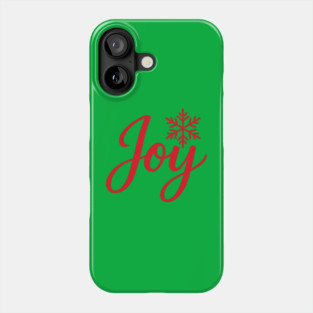 Christmas Joy Script with Snowflake Phone Case