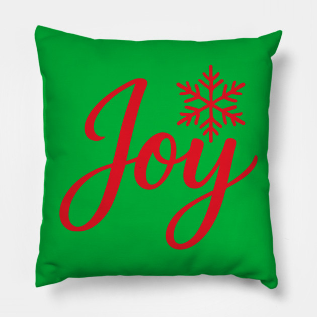 Christmas Joy Script with Snowflake Pillow by DonWillisJrArt