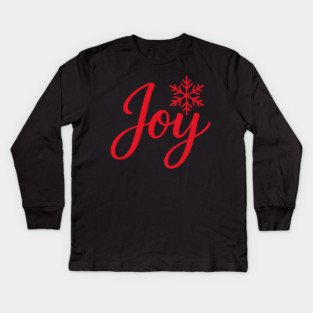 Christmas Joy Script with Snowflake Kids Long Sleeve T-Shirt