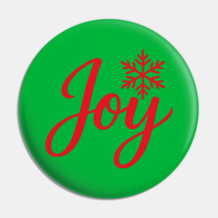 Christmas Joy Script with Snowflake Pin