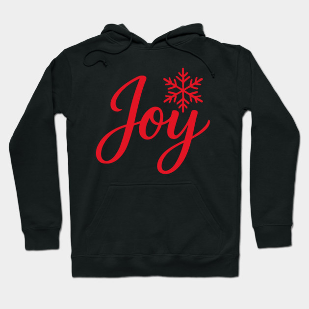 Christmas Joy Script with Snowflake Hoodie by DonWillisJrArt