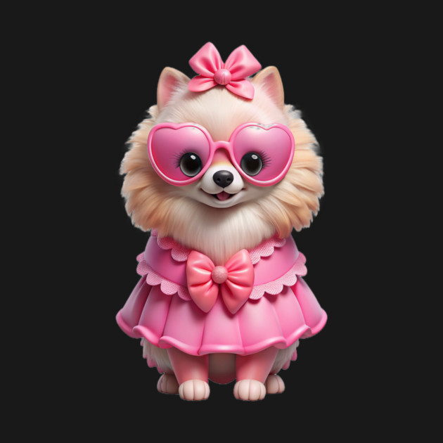 Pink Pomeranian Vibes – Whimsical Dog Illustration by IamActiveDog