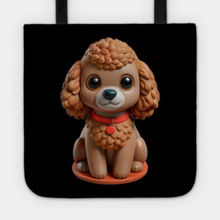 Miniature Poodle Adorable Dog with Curly Fur & Sweet Expression Tote