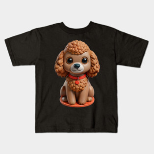 Miniature Poodle Adorable Dog with Curly Fur & Sweet Expression Kids T-Shirt