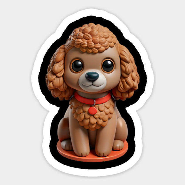 Miniature Poodle Adorable Dog with Curly Fur & Sweet Expression Sticker by IamActiveDog