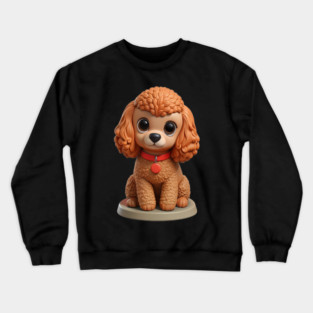 Toy Poodle Cozy Pet – Brown with Leash in Peaceful Garden Mood Crewneck Sweatshirt