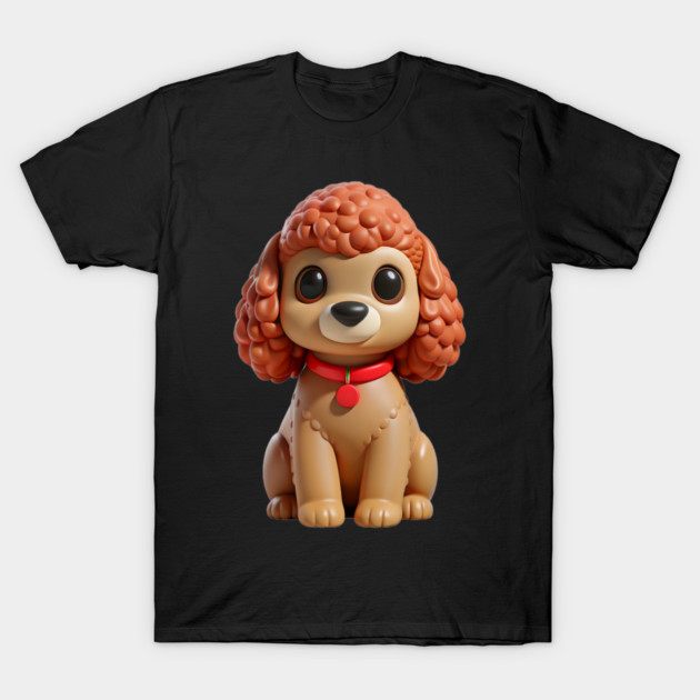 Cartoon Poodle Hypoallergenic Dog with Big Eyes & Cozy Vibes T-Shirt by IamActiveDog