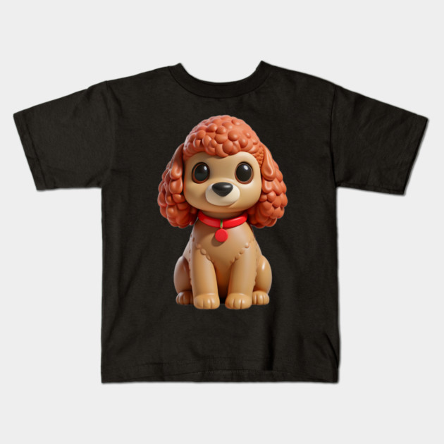 Cartoon Poodle Hypoallergenic Dog with Big Eyes & Cozy Vibes Kids T-Shirt by IamActiveDog
