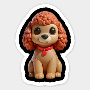 Cartoon Poodle Hypoallergenic Dog with Big Eyes & Cozy Vibes Sticker