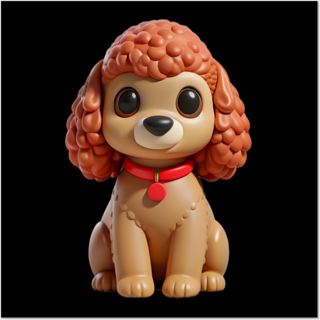 Cartoon Poodle Hypoallergenic Dog with Big Eyes & Cozy Vibes Wall Art by IamActiveDog