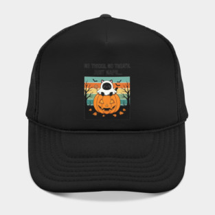 No Tricks No Treats Just Naps Funny Halloween Cat Ghost Hat