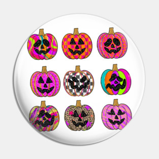 Preppy Colored Pumpkins Ivory Pin