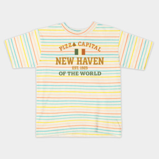Vintage Pizza Capital Of The World New Haven Connecticut Kids T-Shirt
