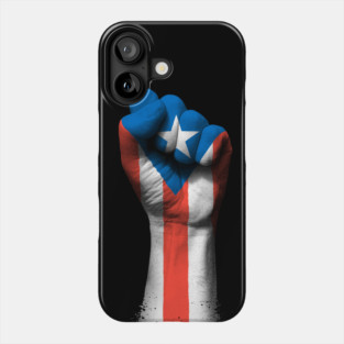 Flag of Puerto Rico on a Raised Clenched Fist Phone Case