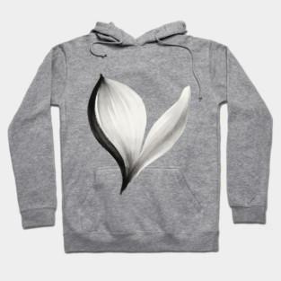 Minimalist Petals – Ink Brush Floral Design Hoodie