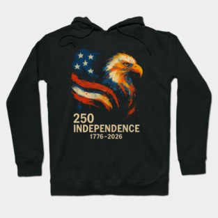 Eagle Flag 250 Years 1776-2026 250th Birthday 4th of July Hoodie
