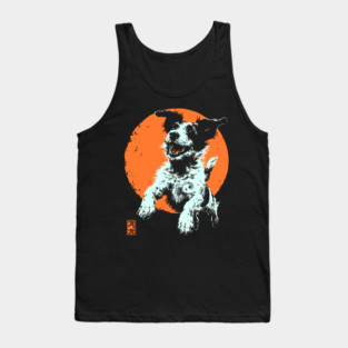Retro Happy Dog - Ukiyo-e Jack Russell Terrier Art Tank Top