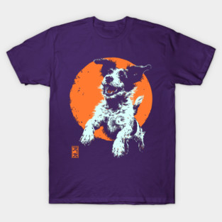 Retro Happy Dog - Ukiyo-e Jack Russell Terrier Art T-Shirt