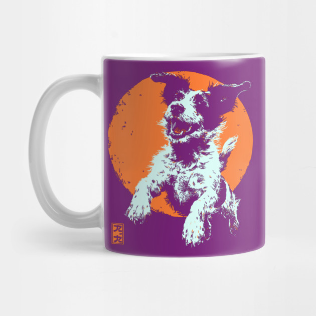 Retro Happy Dog - Ukiyo-e Jack Russell Terrier Art by TuncGK