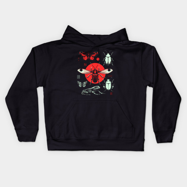 Ukiyo-e Insect Collection - Retro Japanese Entomology Art Kids Hoodie by TuncGK