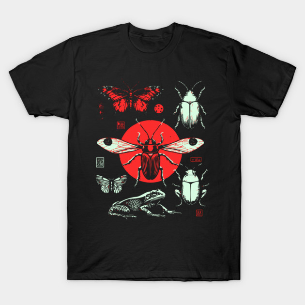 Ukiyo-e Insect Collection - Retro Japanese Entomology Art T-Shirt by TuncGK