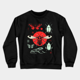 Ukiyo-e Insect Collection - Retro Japanese Entomology Art Crewneck Sweatshirt