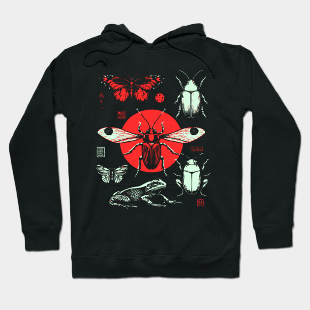 Ukiyo-e Insect Collection - Retro Japanese Entomology Art Hoodie by TuncGK