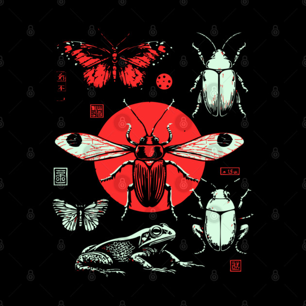 Ukiyo-e Insect Collection - Retro Japanese Entomology Art by TuncGK