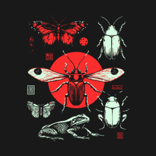 Ukiyo-e Insect Collection - Retro Japanese Entomology Art T-Shirt