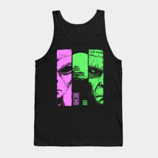 Alien vs Zombie - Retro Sci-Fi Horror Split Portrait Tank Top