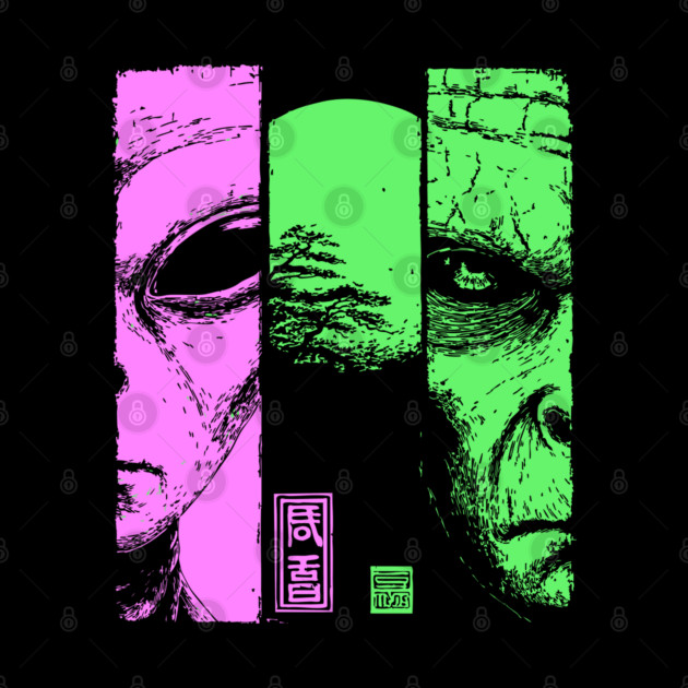 Alien vs Zombie - Retro Sci-Fi Horror Split Portrait by TuncGK