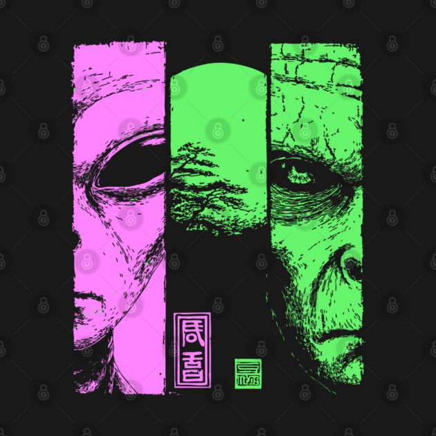 Alien vs Zombie - Retro Sci-Fi Horror Split Portrait by TuncGK