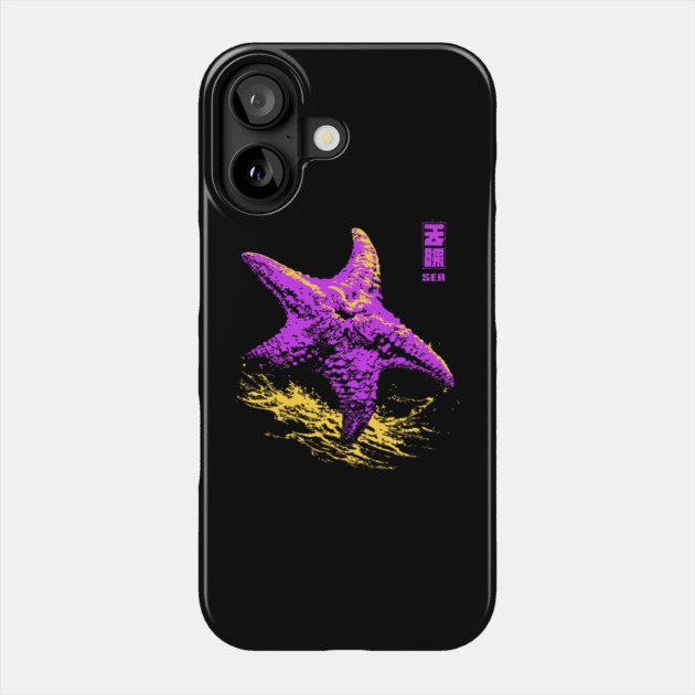 Vaporwave Starfish - Retro Neon Ocean Aesthetic Phone Case by TuncGK