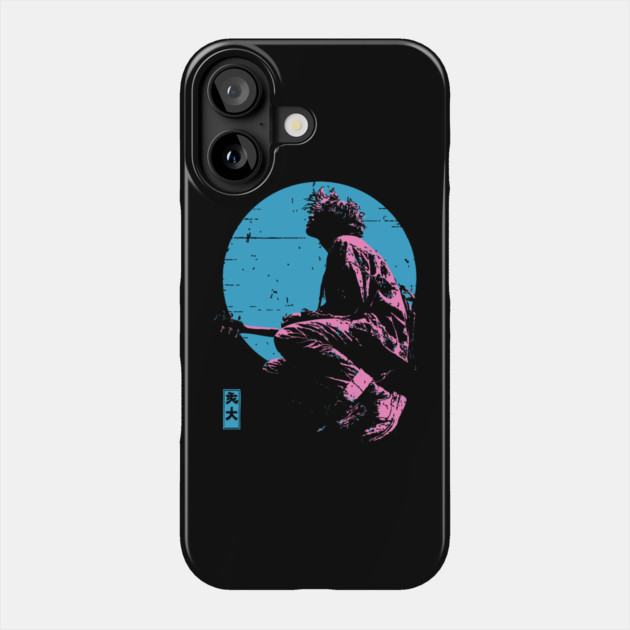Lofi Moon Guitarist - Vaporwave Chillhop Aesthetic Phone Case by TuncGK