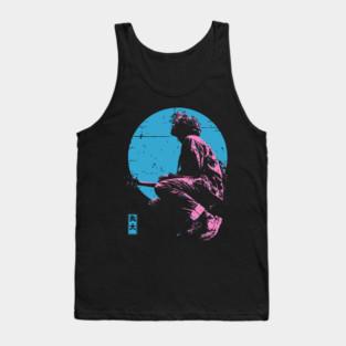 Lofi Moon Guitarist - Vaporwave Chillhop Aesthetic Tank Top