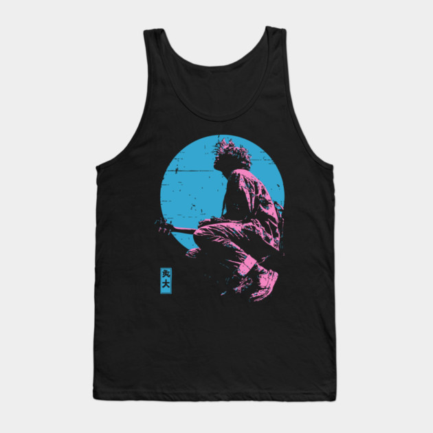 Lofi Moon Guitarist - Vaporwave Chillhop Aesthetic Tank Top by TuncGK