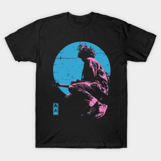 Lofi Moon Guitarist - Vaporwave Chillhop Aesthetic T-Shirt