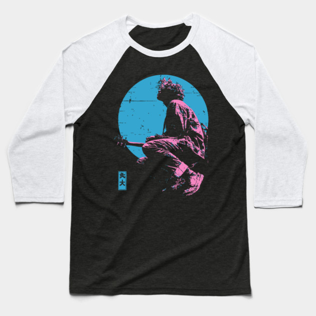 Lofi Moon Guitarist - Vaporwave Chillhop Aesthetic Baseball T-Shirt by TuncGK