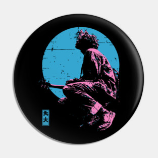 Lofi Moon Guitarist - Vaporwave Chillhop Aesthetic Pin