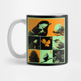 Japanese Nature Study - Ukiyo-e Bird and Frog Art Mug