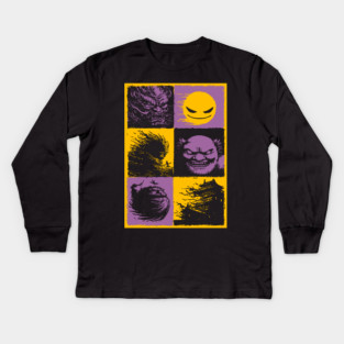 Yokai Demons - Japanese Oni and Hannya Mask Collage Kids Long Sleeve T-Shirt