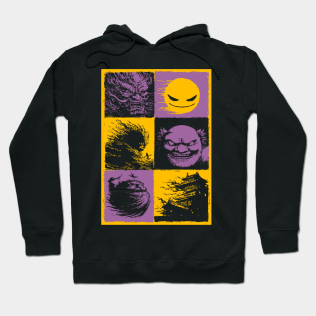 Yokai Demons - Japanese Oni and Hannya Mask Collage Hoodie by TuncGK