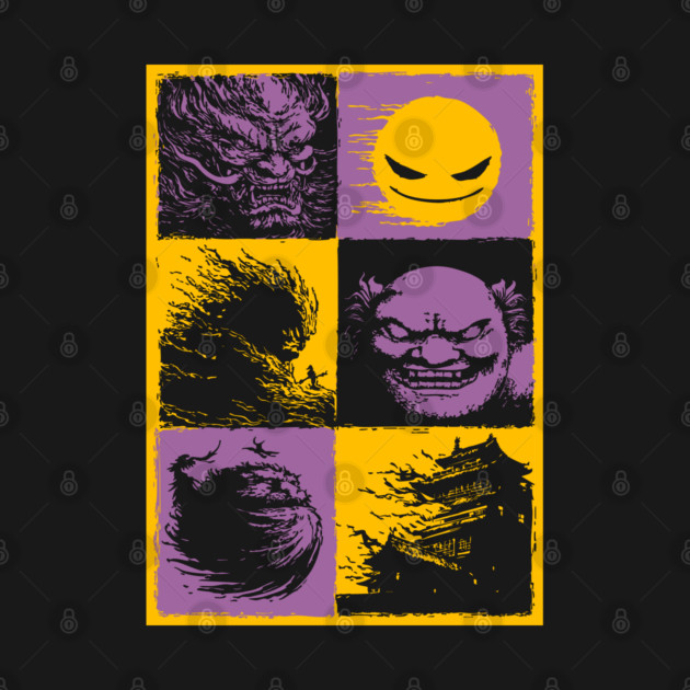 Yokai Demons - Japanese Oni and Hannya Mask Collage by TuncGK