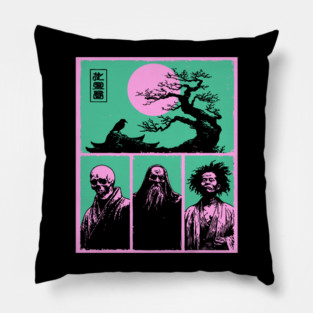 Zen Masters Memento Mori - Ukiyo-e Bushido Philosophy Pillow