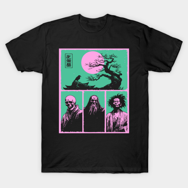 Zen Masters Memento Mori - Ukiyo-e Bushido Philosophy T-Shirt by TuncGK